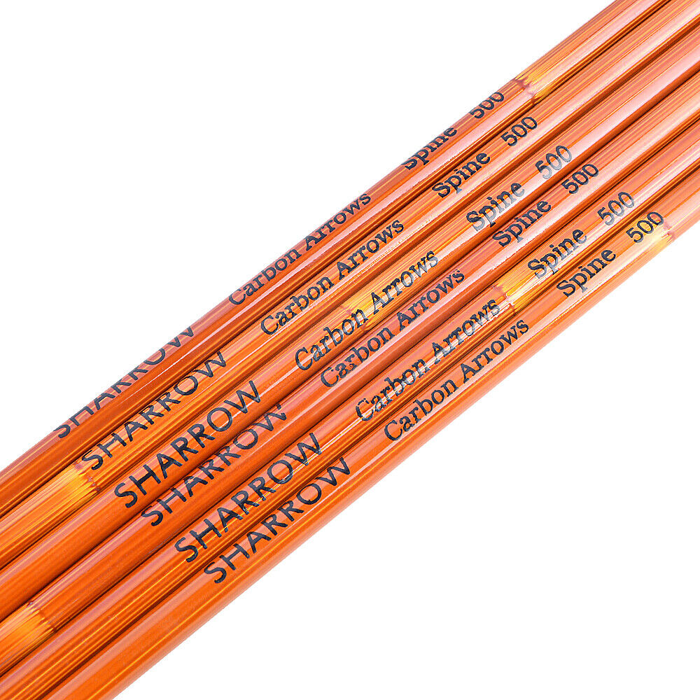 12pcs 30" Carbon Arrow Shafts Archery ID6.2mm SP500 Compound Recurve Bow Hunting DIY
